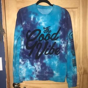 The Good Vibe Blue Om Tie Dye Sweatshirt